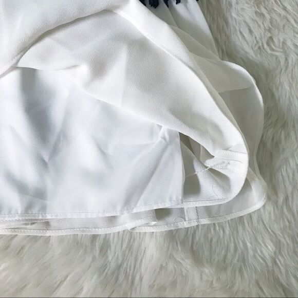 HALSTON White Black Sleeveless Fringe Cocktail Dress Tiered‎ Ruffle Size 6 New - Picture 11 of 15